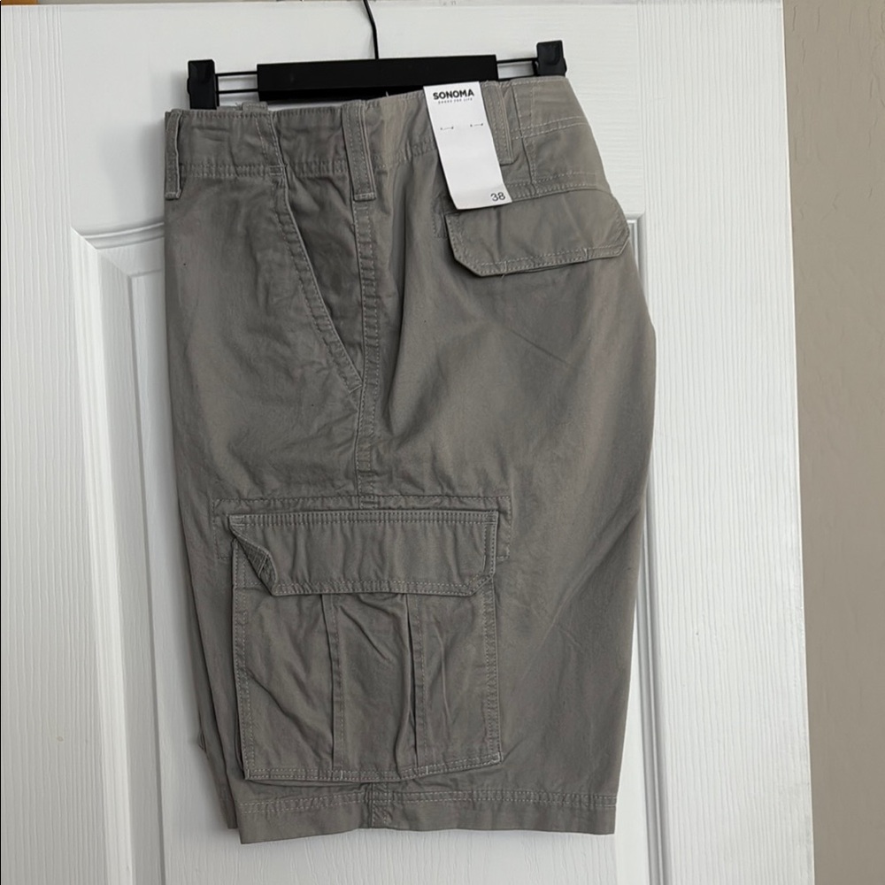 Sonoma Gray Cargo Shorts Durable Cotton Blend